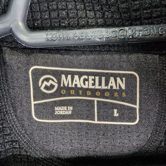 Mens Black Magellan Outdoors Pullover Sweatshirt 1/4 Zip Long Sleeve Mock Neck L - Picture 6 of 11
